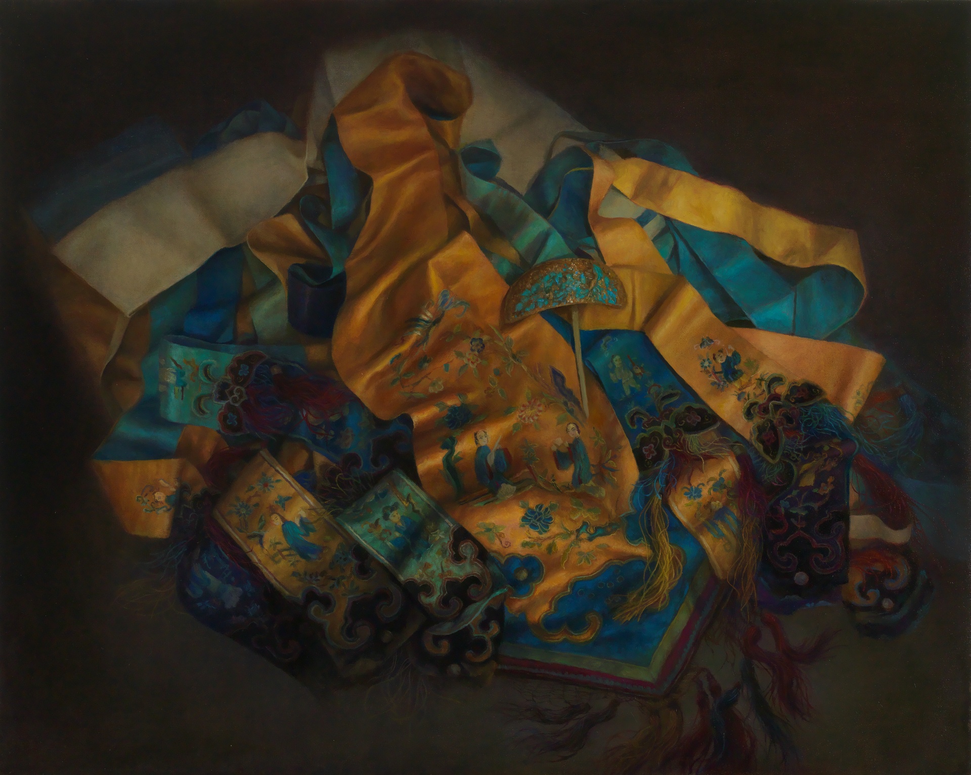 陳香伶，《相濡以沫》，油彩、亞麻布，91.5×72.5 cm，2022。（作者提供）